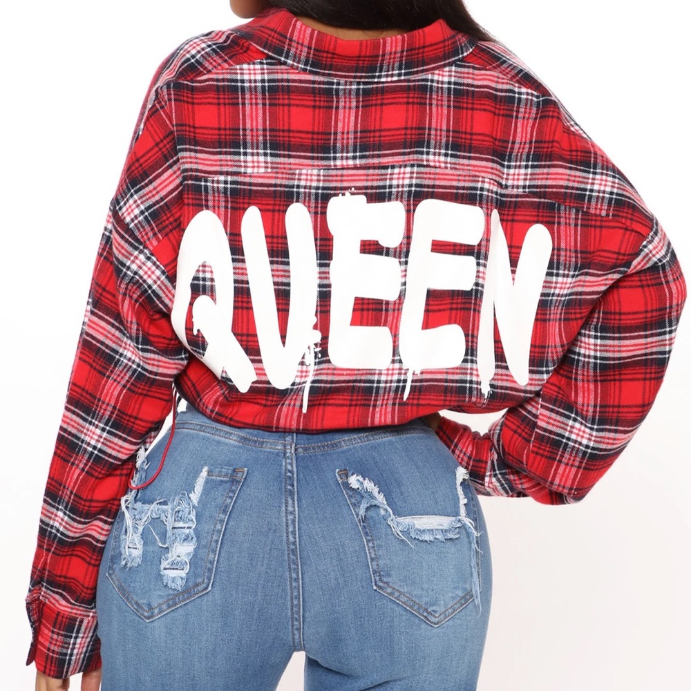 ♥️ Queen of the Block Plaid Top ♥️